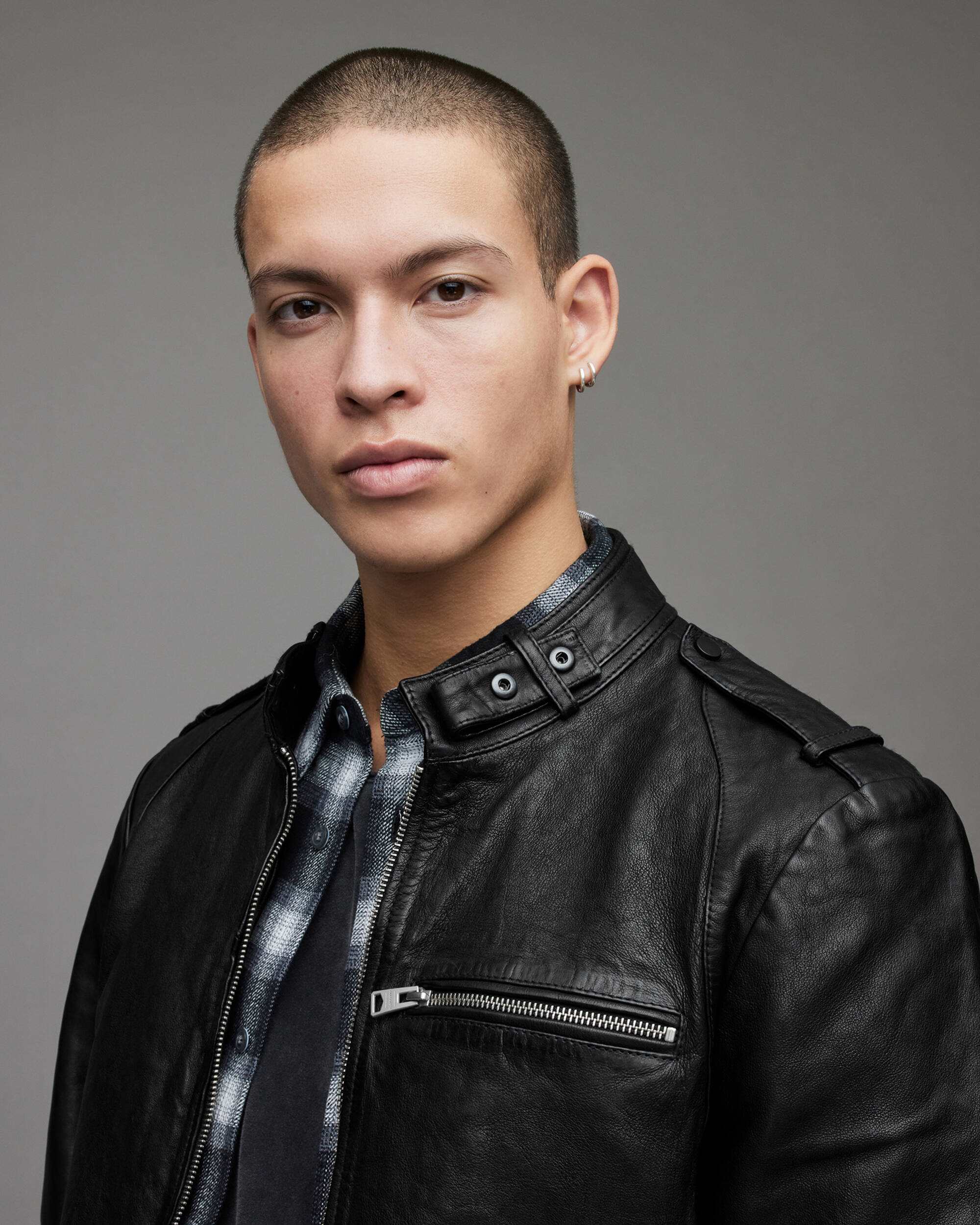 Men’s Moto Leather Jacket In Black