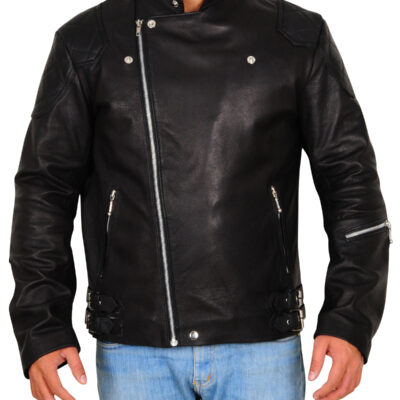 Leather Biker Jacket In Black