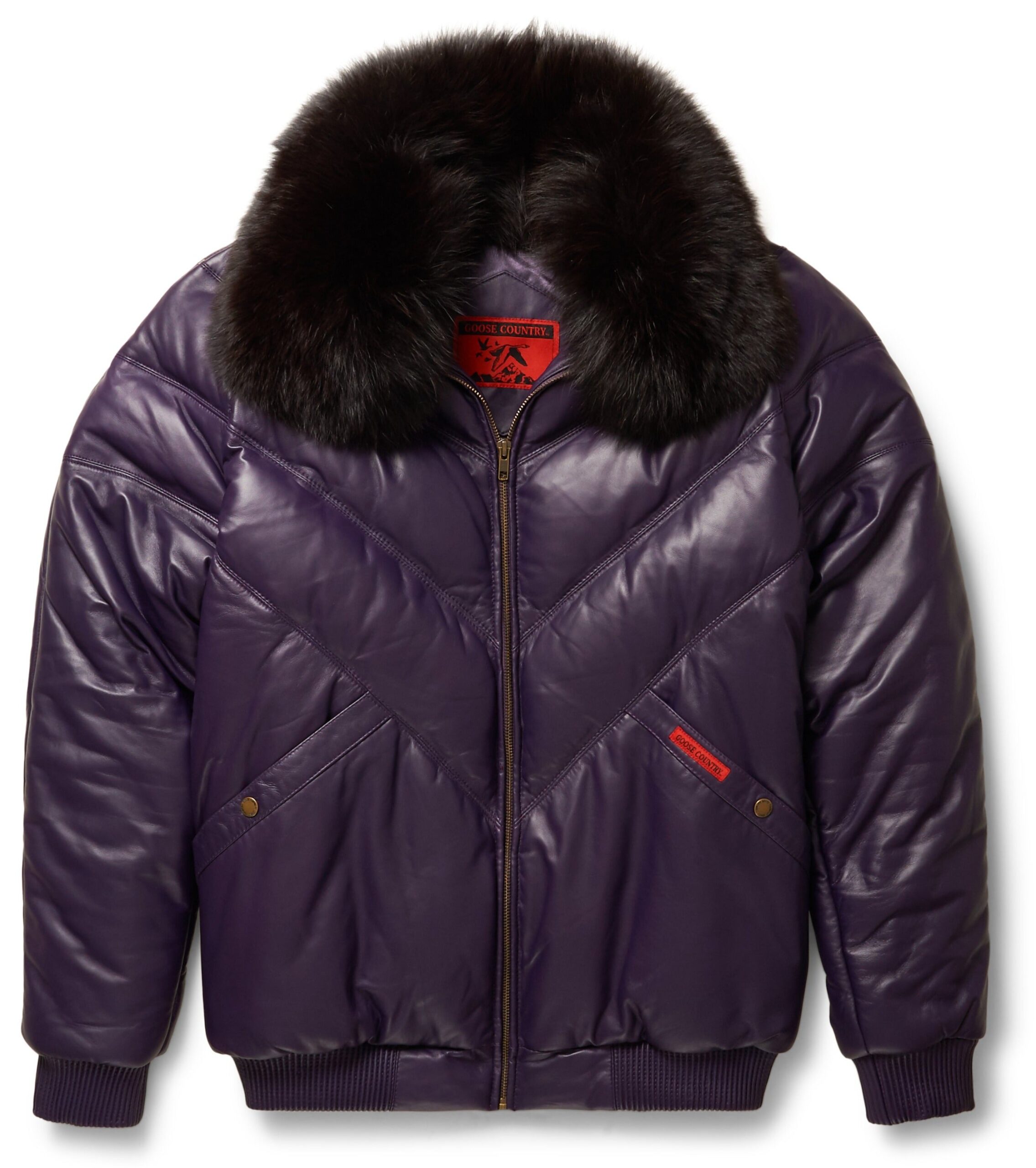 180908_Jackets_royal_front-scaled-1.jpg Purple Leather V-Bomber Jacket - Image 1