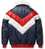 Leather V-Bomber Jacket - Image 2