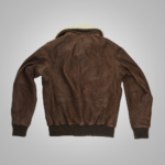 Mens Brown Waxed Sheepskin Aviator Leather Flight Jacket - Image 2