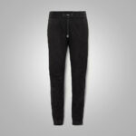 Mens Black Real Sheep Skin Leather Jeans Pant