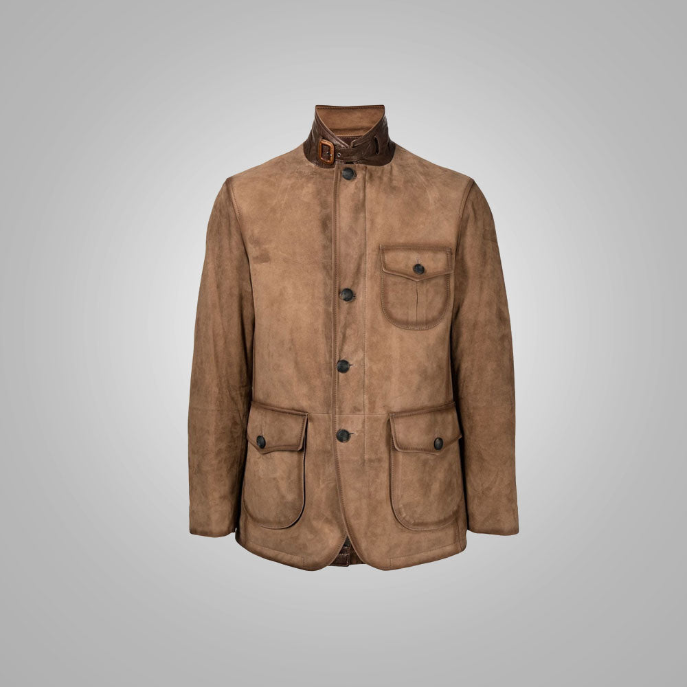 1_34216d6f-c3bd-49c5-866c-5c2e47fd4f5c.jpg Mens Brown Suede Leather Blazer - Image 1