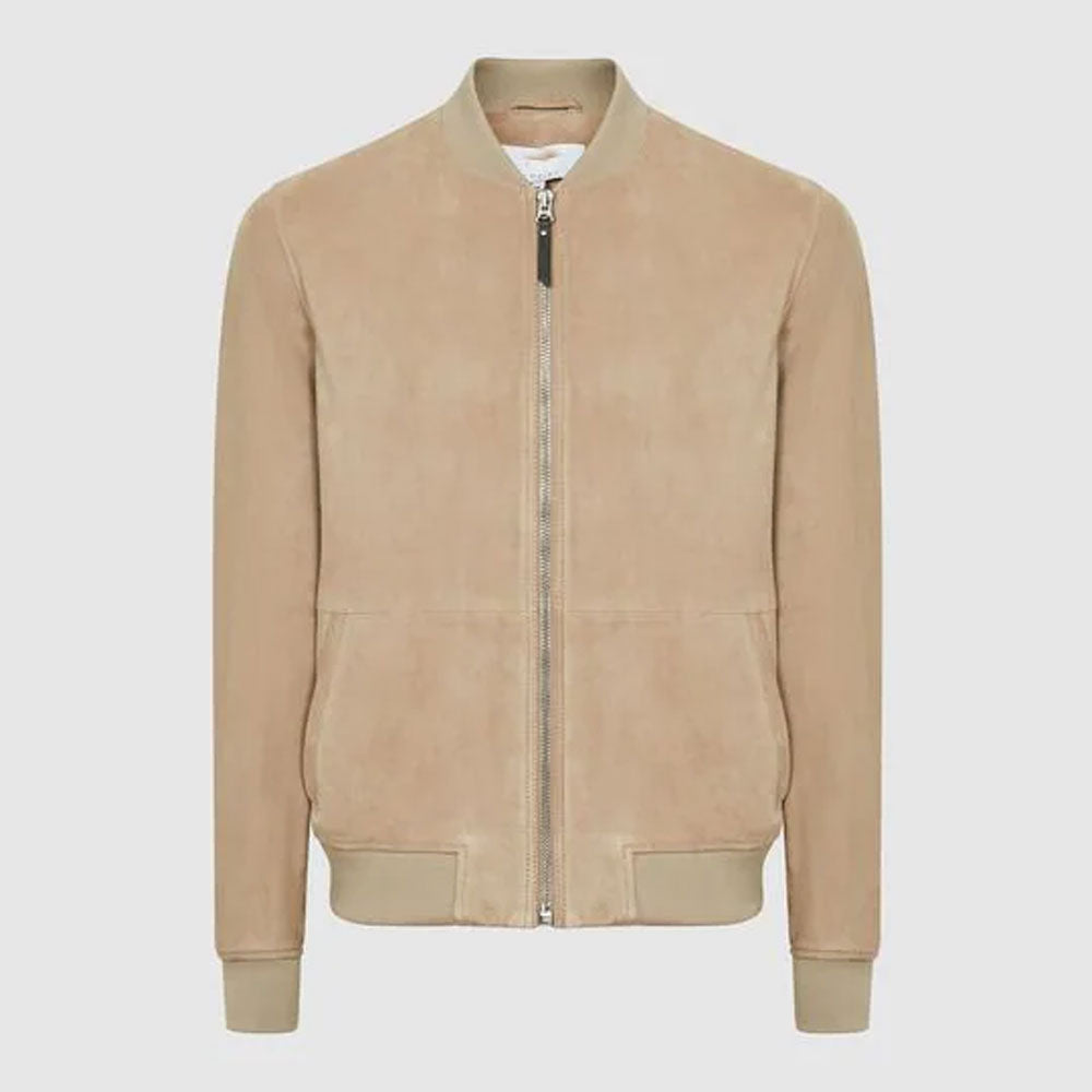 1_3ba46ef2-06fe-493f-9e8d-11a61b7dc63c.jpg Men Brown Suede Leather Bomber Jacket - Image 1