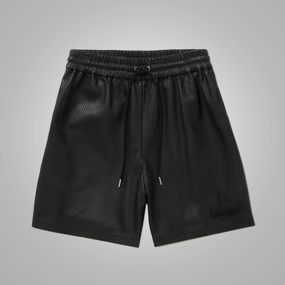 1_69d163cd-6a1f-4322-81da-83743dcabe3f.png New Black Mens Leather Shorts - Image 1