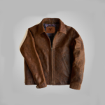Brown Men Lambskin Iconic Trucker Leather Biker Jacket