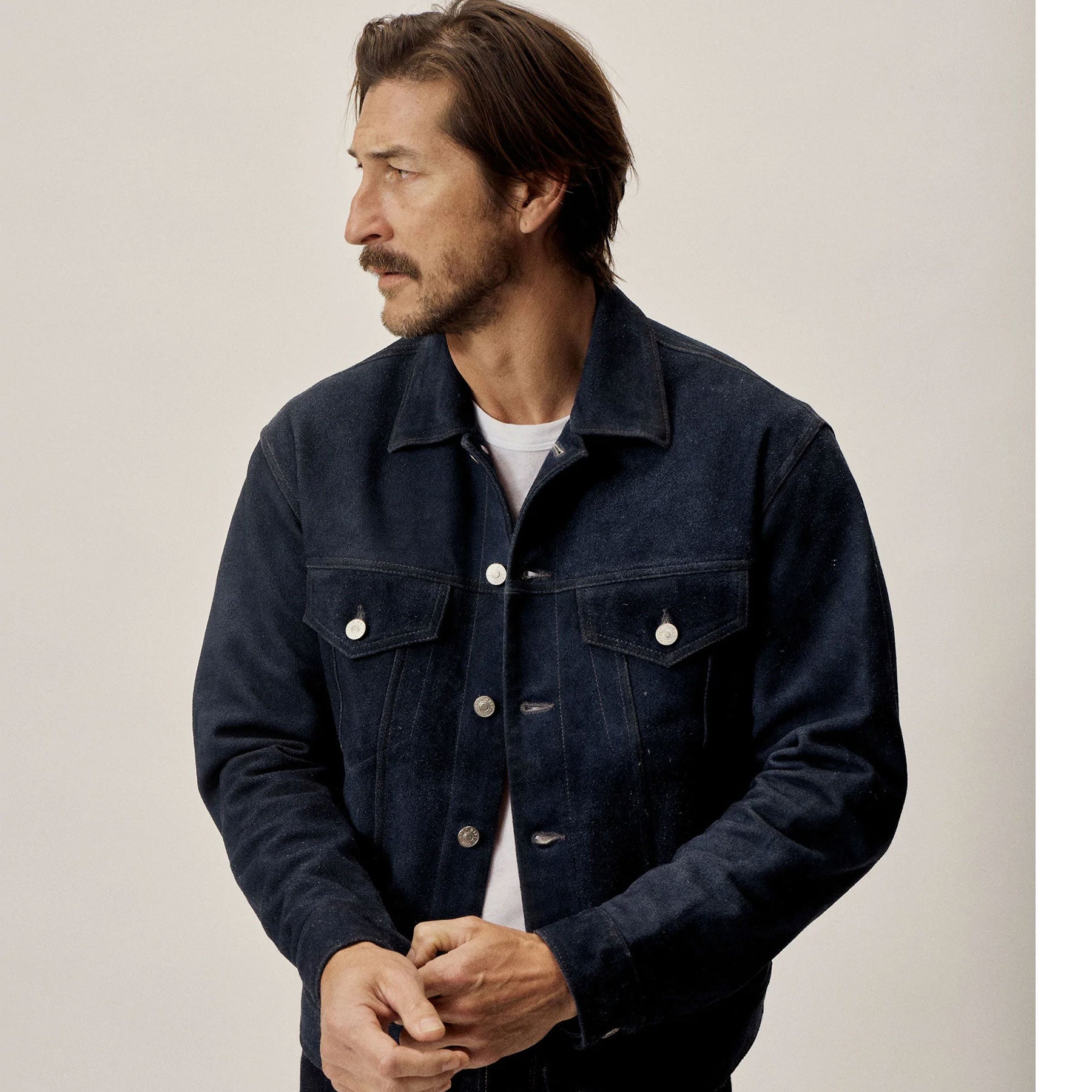 1_84b9a5aa-4022-47e1-9064-de3f4fe93947.jpg Men's Blue Suede Leather Jacket Shirt Jeans Style - Image 1