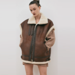 New Chocolate Brown Women Aviator Sheepskin  Leather Vest