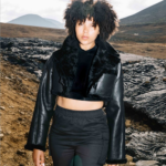 Women Black Pilot Aviator Flight B3 Sheepskin Shearling Leather Jacket - Image 2