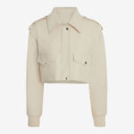 Women's White RAF Aviator  Sheepskin Shearling  Leather Bomber Jacket