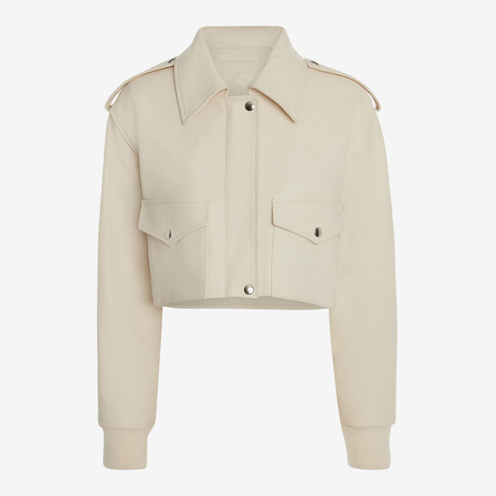1_b368e31e-e7de-4885-b4de-55ebafa6bec2-1.jpg Women's White RAF Aviator Sheepskin Shearling Leather Bomber Jacket - Image 1