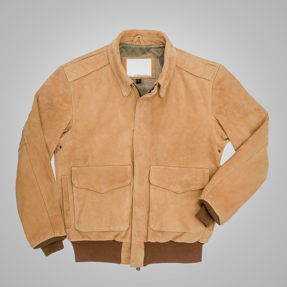1_b64414f0-f530-41ab-9572-f0e348354983.png Mens B3 RAF Aviator Brown A-2 Flight Shearling Leather Jacket - Image 1