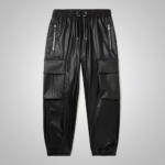 Black leather Sheep skin skinny leather jeans pant