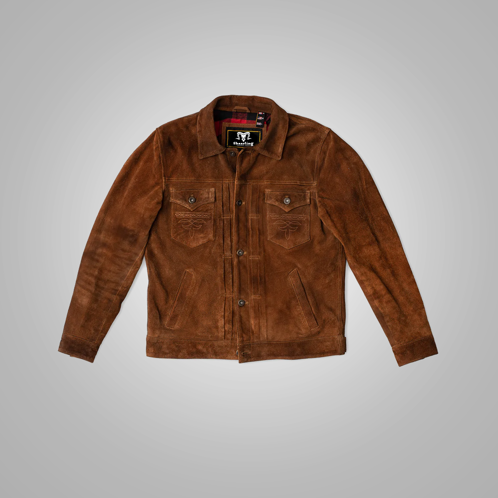 1_db78ab41-ac64-4c9d-831b-efa93fadcb39-1.png Men Chocolate Brown Style Fringes Suede Leather Western Jacket - Image 1