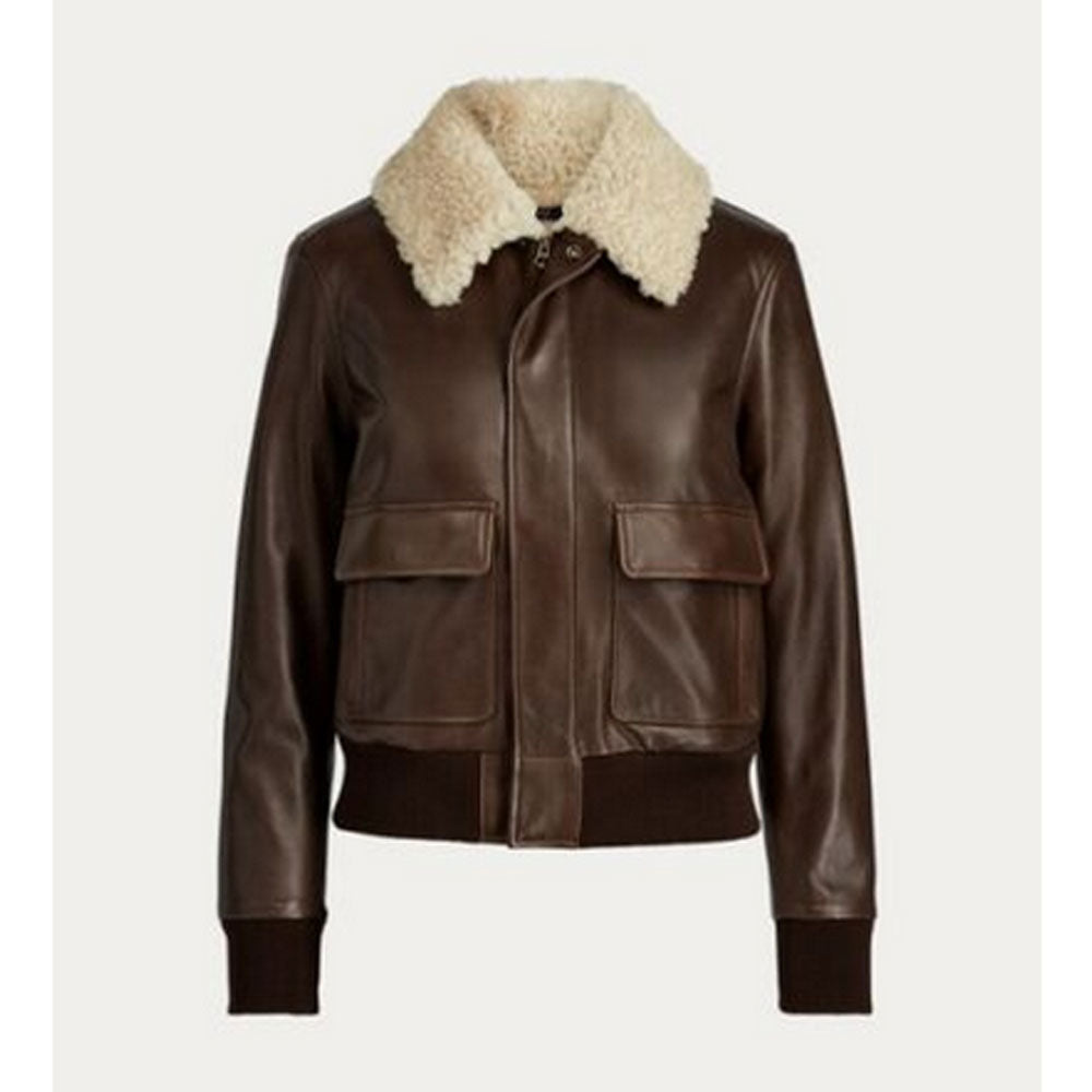 1_eaa212cc-e520-4f01-9ad5-6ff8527659c1-1.jpg Women Aviator Sheepskin Shearling Motorbike Leather Bomber Jacket - Image 1