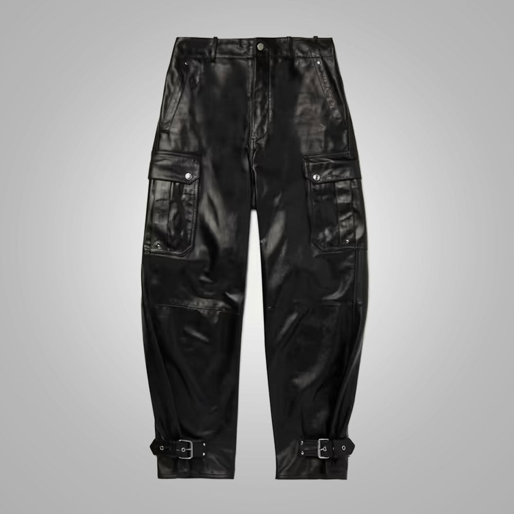 1_ebc1218c-8e57-4191-b2d0-57bf46b3fef1.jpg Mens New Real Black Fashion Leather Pant - Image 1