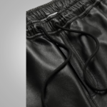 Mens Black Biker Leather Sheep Skin Pant - Image 2