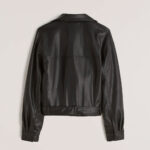 Women's Black RAF Sheepskin Shearling Aviator Motorbike Leather Jacket - Image 2