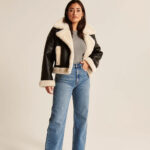 Women Aviator B3 Sheepskin Shearling Riding Leather Jacket - Image 2