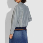 Women's  Grey RAF Aviator Sheepskin Shearling Leather Jacket - Image 2