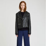women lambskin leather biker jackets - Image 2