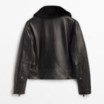 sheepskin Biker Leather Jacket - Image 2