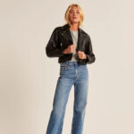 Women black cowhide Biker Leather Jacket - Image 2