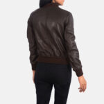 Ava Ma-1 Brown Leather Bomber Jacket - Image 2
