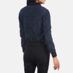 Ava Ma-1 Blue Suede Bomber Jacket - Image 2