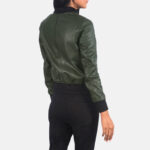 Ava Ma-1 Green Leather Bomber Jacket - Image 2