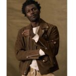 Men's  Brown Leather Suede Bomber Jeans Style Jacket - Image 4