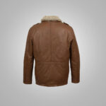 Mens Natural Brown Leather Blazer Jacket - Image 2
