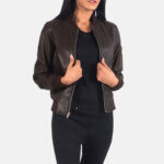 Ava Ma-1 Brown Leather Bomber Jacket - Image 3