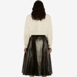 Women's White RAF Aviator  Sheepskin Shearling  Leather Bomber Jacket - Image 2
