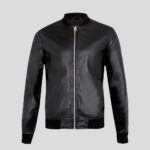 Bailei Black Bomber Leather Jacket - Image 2