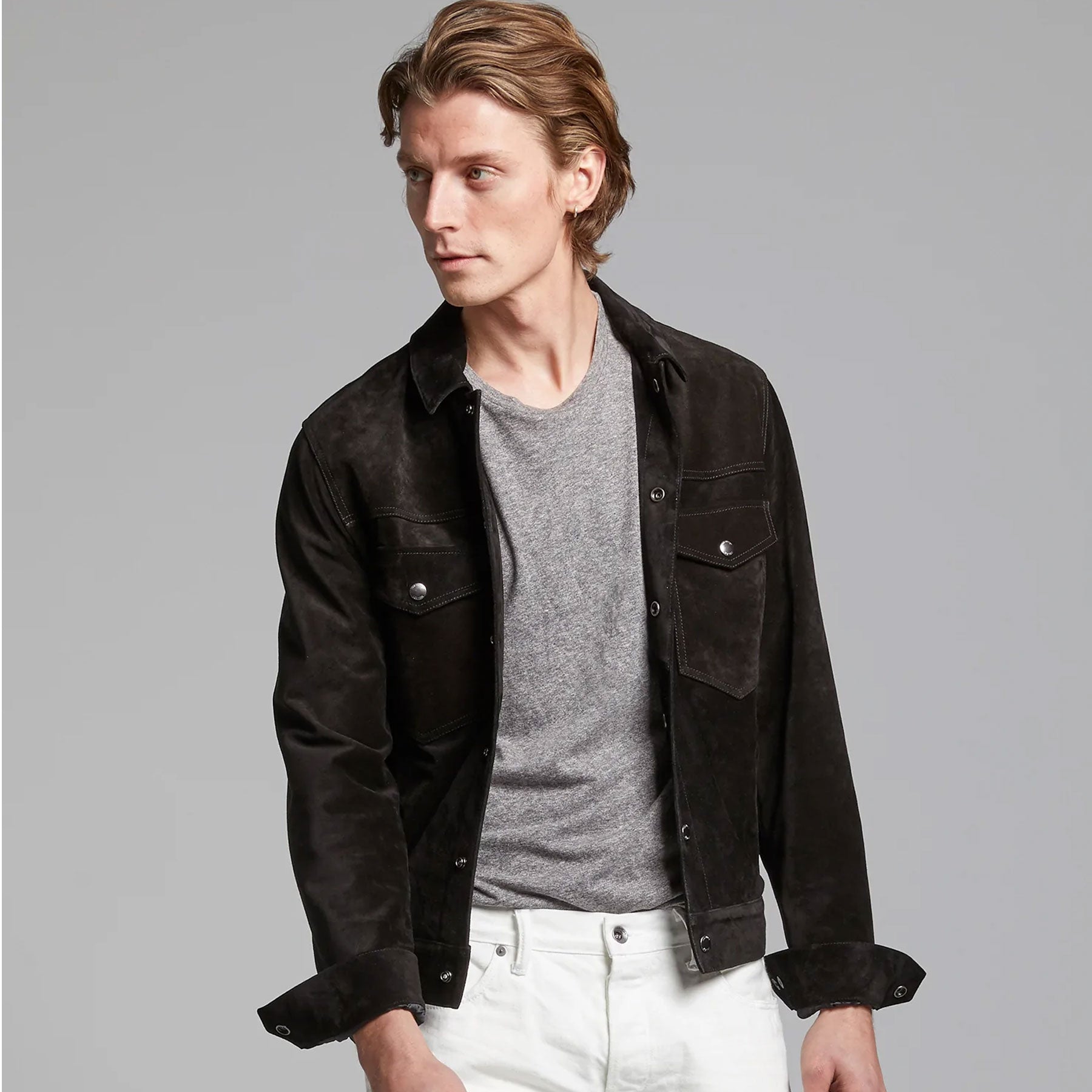 2_58b622ab-144e-4a29-8746-0794c9f28776.jpg Black Men’s Suede Leather Jacket Shirt Jeans Style - Image 1