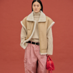 Womens Camel Thick Fur Sheepskin Shearling Leather Vest - Image 2