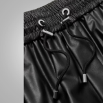 Black leather Sheep skin skinny leather jeans pant - Image 2