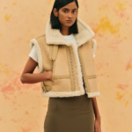 Brown Women B3 Sheepskin Aviator Leather Vest - Image 2