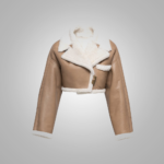 Women B3 Flight Bomber Faux Fur Sheepskin Leather Aviator Jacket
