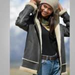Women B3 Flying RAF Aviator Real Fur Leather Bomber Jacket - Image 2