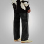 Mens Real Black Sheep Skin Fashion Leather Jeans Pant - Image 2