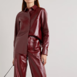 New Women's Buttery Soft Red Leather Shirt - Image 2
