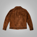 Men Chocolate Brown Style Fringes Suede Leather Western Jacket - Image 2