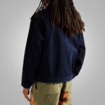 Men's Indigo Suede Leather Trucker Jacket - Image 2