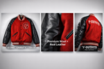 Baseball Hooded Red and Black Varsity Jacket - Image 4