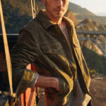 Men’s Cream Green Suede Leather Shirt Jeans Style Jacket - Image 2