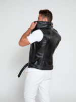 Men Biker Leather Vest - Image 3