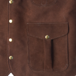Men Brown Multi Pocket Style Leather Vest - Image 3