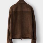 MEN'S TAN BROWN SUEDE GENUINE LEATHER BOMBER JACKET - Image 3